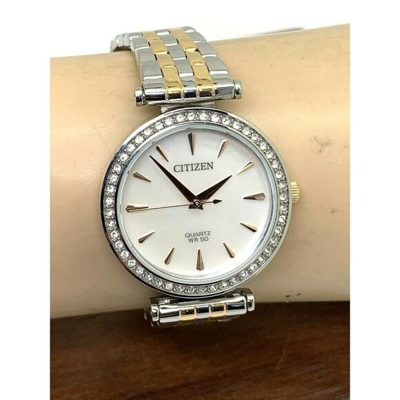 Citizen Women's Watch ER0216-67D Quartz White Mother of Pearl Dial Two Tone - Picture 10 of 13